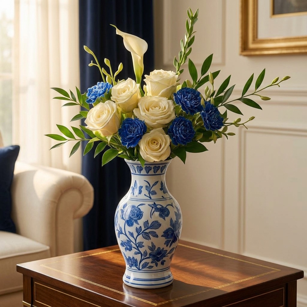 Blue Garden Reverie in a styled setting